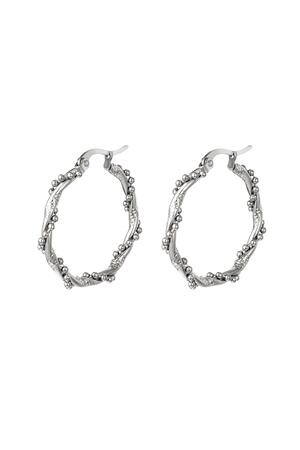 Hoop earrings with twisted pearls large Silver Stainless Steel h5 